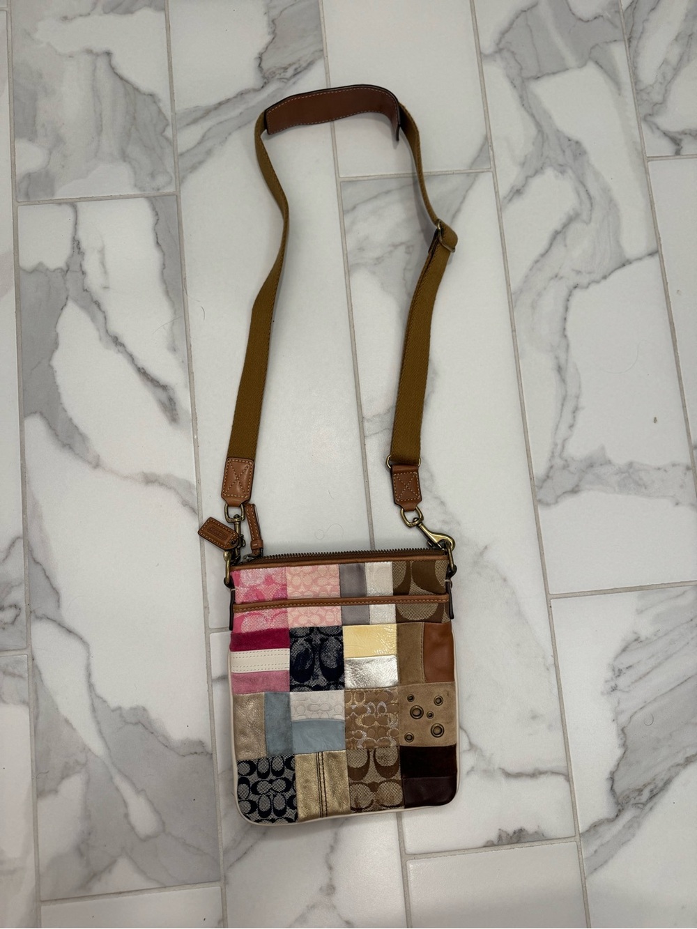 Coach vintage Patchwork Crossbody Bag in Multicolor